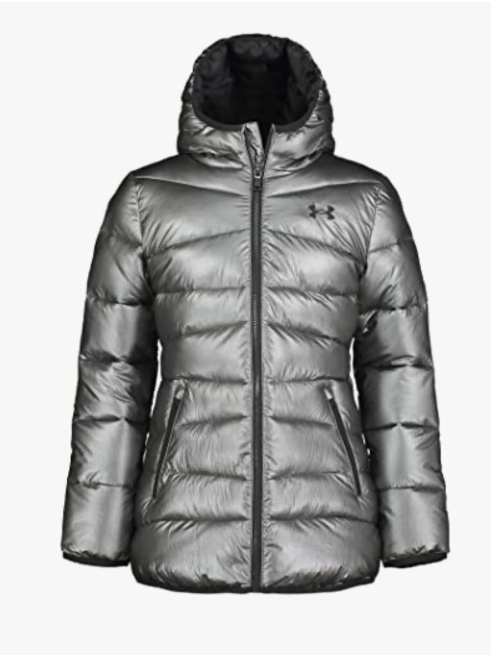 Under Armour silver jacket longer prime puffer size medium